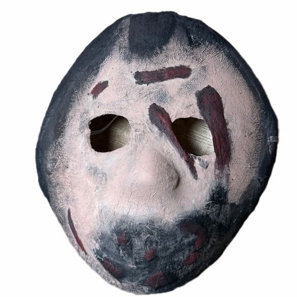 Handcrafted Mask with Black and Red Accents hand painted